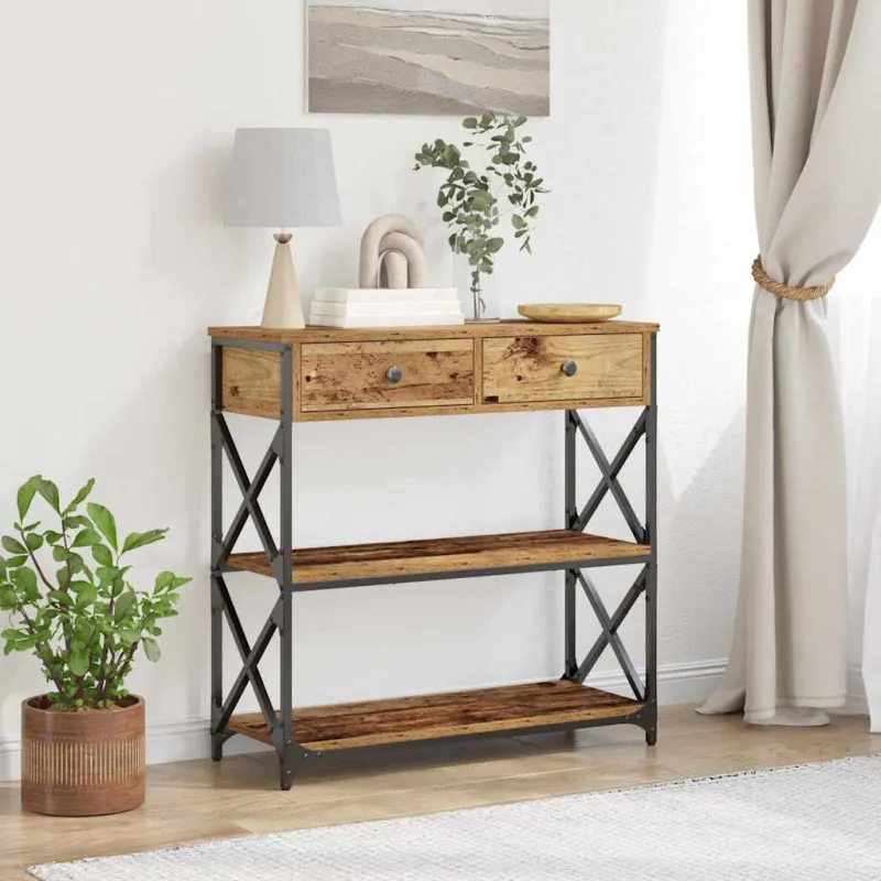 Konsolės stalas su stalčių Sena mediena 75 x 28 x 75 cm