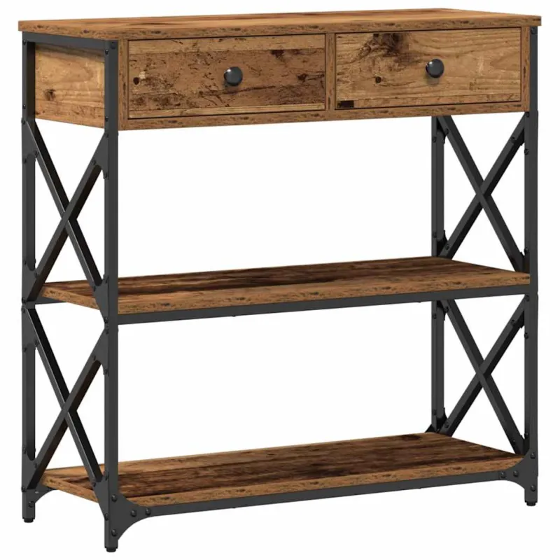 Konsolės stalas su stalčių Sena mediena 75 x 28 x 75 cm
