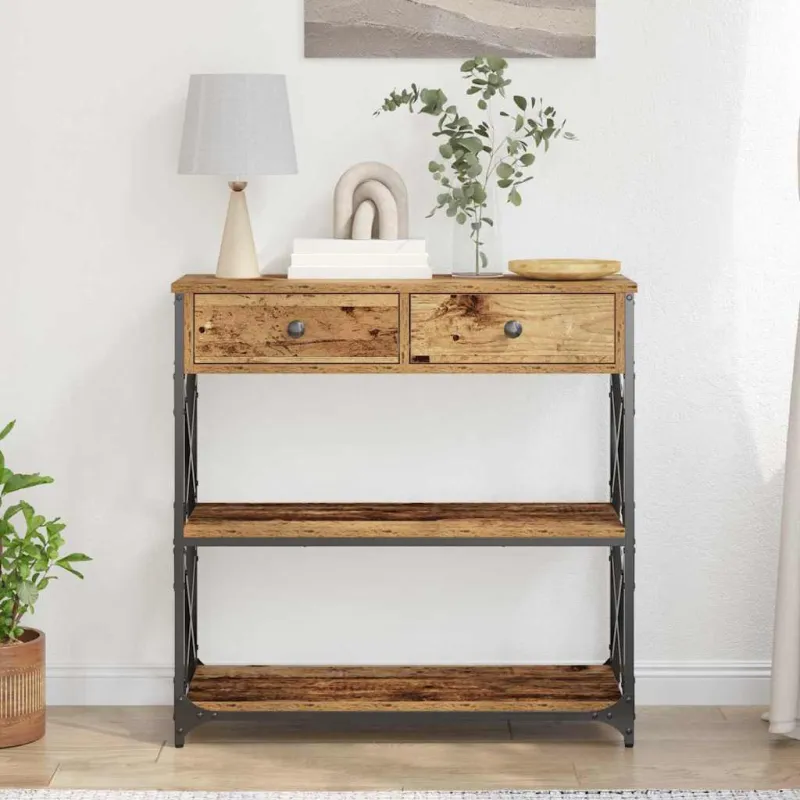 Konsolės stalas su stalčių Sena mediena 75 x 28 x 75 cm