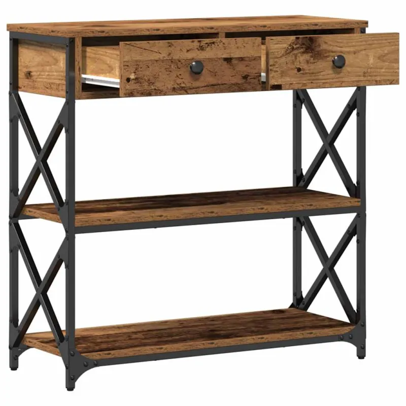 Konsolės stalas su stalčių Sena mediena 75 x 28 x 75 cm
