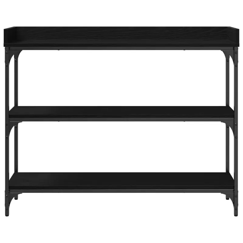 Konsolinis stalas su lentyna juoda ąžuolo 100 x 30 x 80 cm