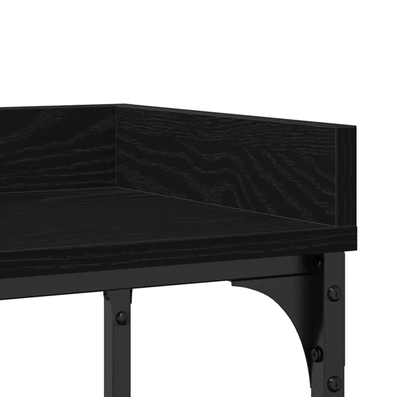 Konsolinis stalas su lentyna juoda ąžuolo 100 x 30 x 80 cm