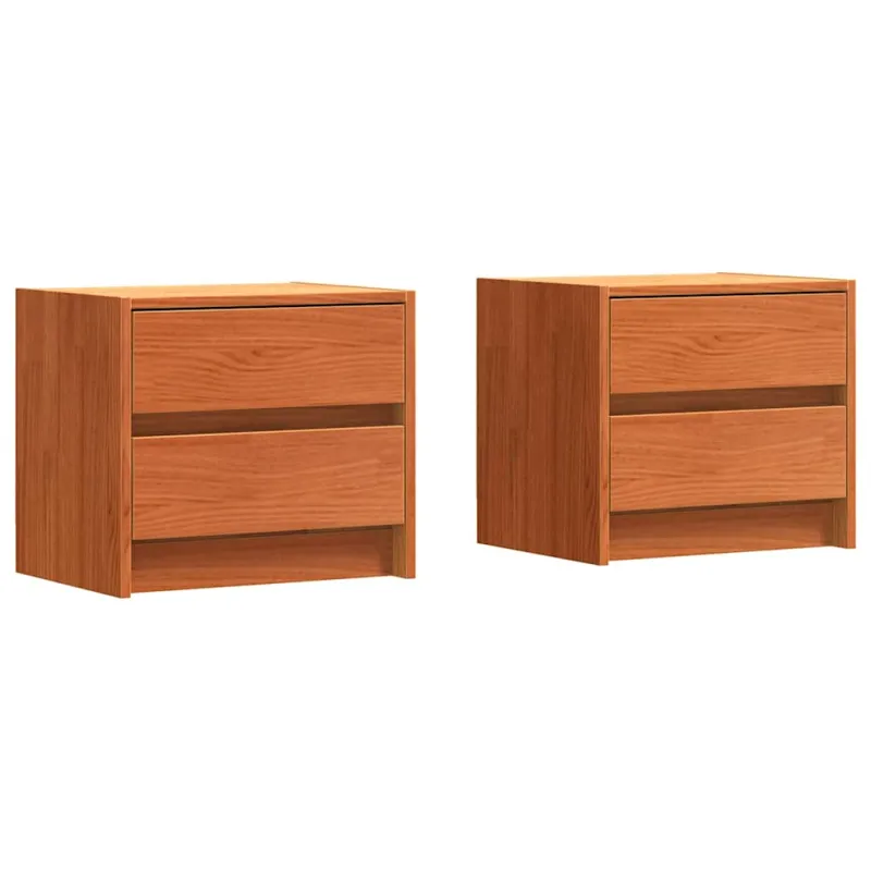 Naktiniai staliukai 2 pcs Vaško ruda 40 x 30.5 x 35.5 cm