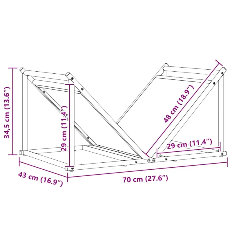 Stovas malkoms, balta, 70x43x34,5 cm, šaltai valcuotas plienas