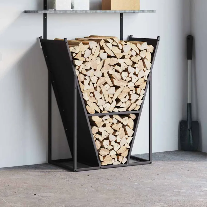 Stovas malkoms, juodos, 69,5x35x81 cm, šaltai valcuotas plienas