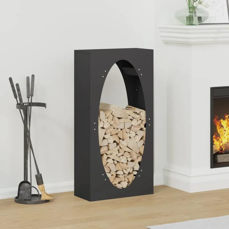 Stovas malkoms, juodos, 50x23x100 cm, šaltai valcuotas plienas