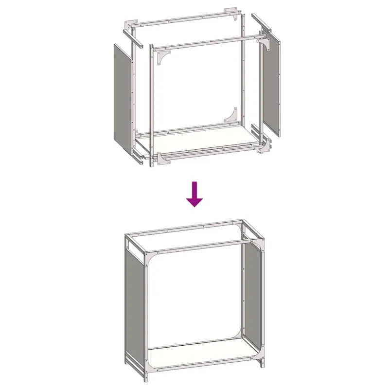 Stovas malkoms, 60x28x65 cm, šaltai valcuotas plienas