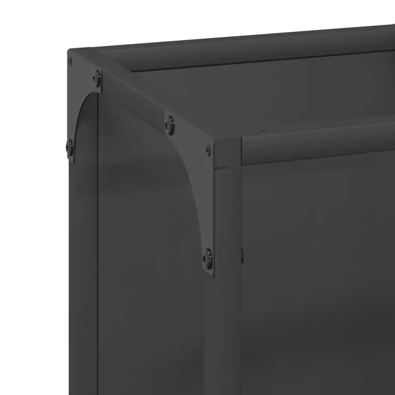 Malkų lentyna Juoda 25x25x80 cm Šaltai valcuotas plienas