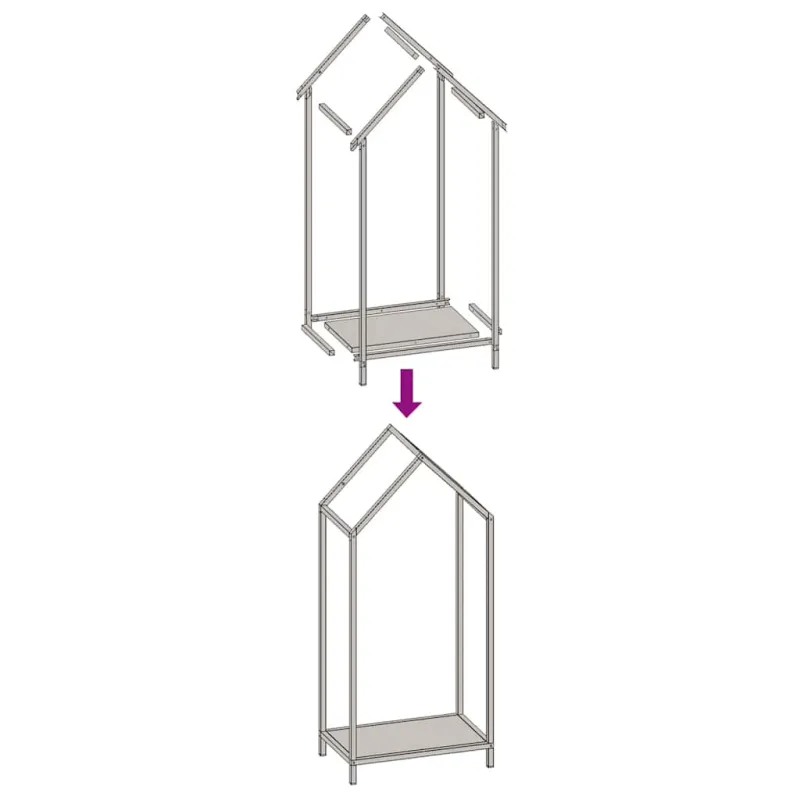 Stovas malkoms, 40x25x90 cm, šaltai valcuotas plienas