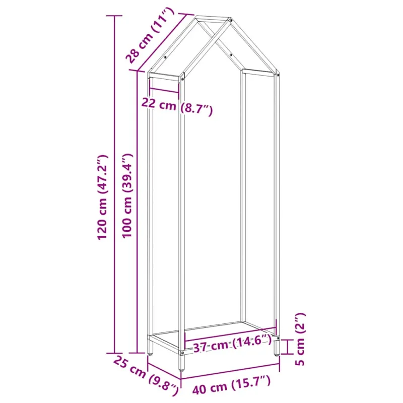 Malkų lentyna Juoda 40x25x120 cm Šaltai valcuotas plienas