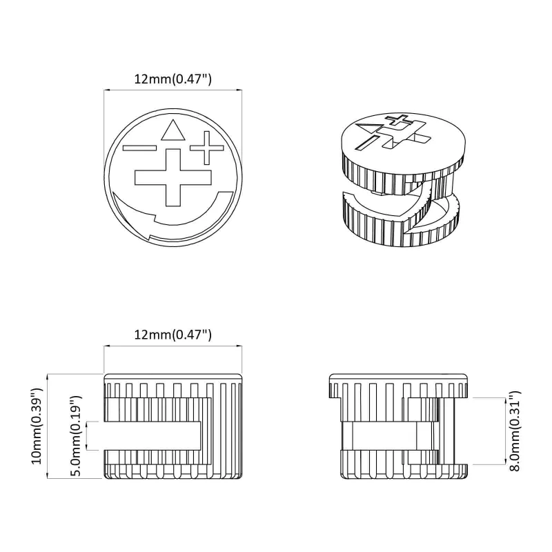 Cam užrakto veržlės 8372 pcs Sidabro Metalas