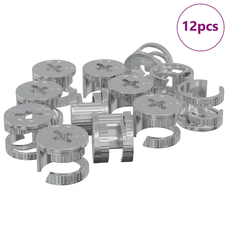 Cam užrakto veržlės 12 pcs Sidabro 15 x 11,5 mm Metalas