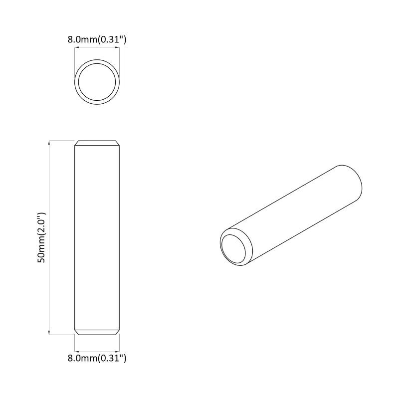 Mediniai kaiščiai 12 pcs Ruda Ø 8 x 50 mm Medienos masyvas