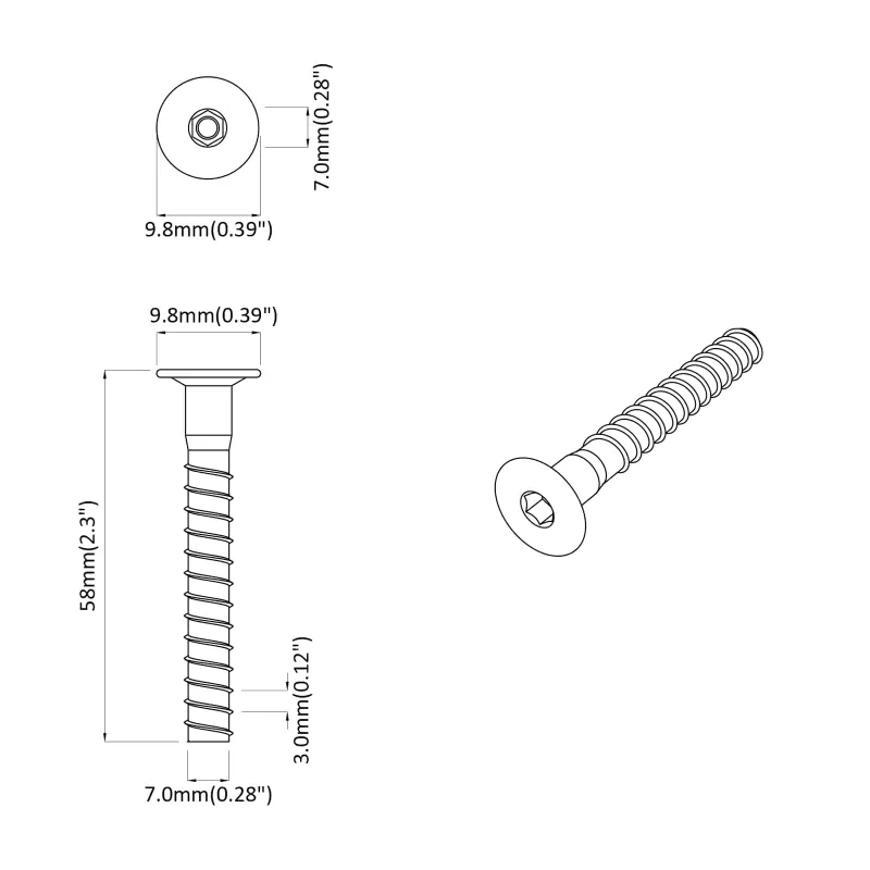 Confirmat varžtai 2100 pcs Sidabro Metalas