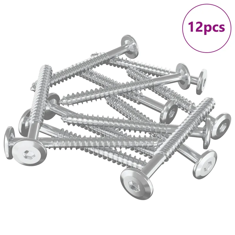 Mediniai varžtai 12 pcs Sidabro M6 x 70 mm Plienas