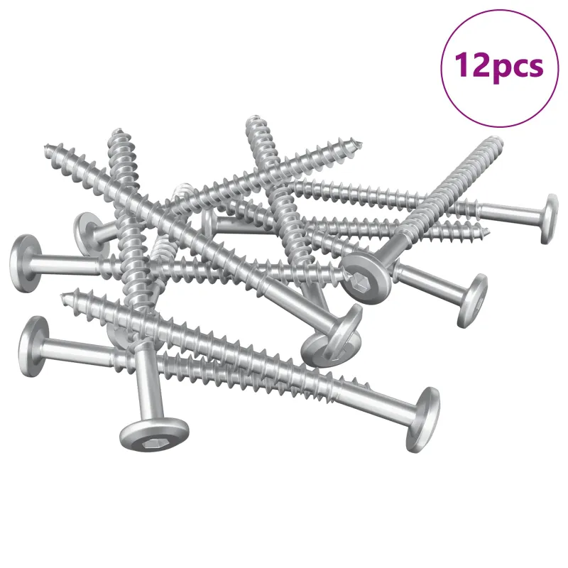 Mediniai varžtai 12 pcs Sidabro M6 x 70 mm Plienas