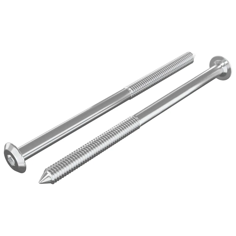 Baldų varžtai 2 pcs Sidabro M6 x 100 mm Plienas
