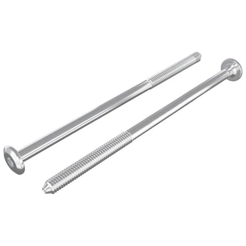 Baldų varžtai 2 pcs Sidabro M6 x 120 mm Plienas