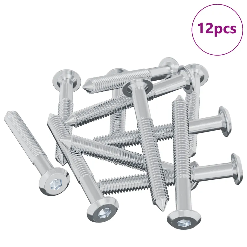 Varžtas 12 pcs Sidabro M6 x 50 mm Plienas