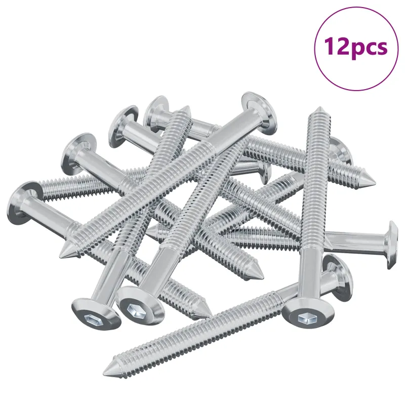 Varžtas 12 pcs Sidabro M6 x 60 mm Plienas