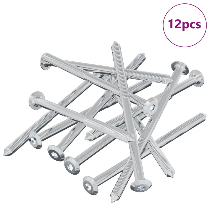 Varžtas 12 pcs Sidabro M6 x 100 mm Plienas