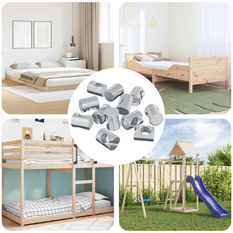 Cilindrinės veržlės 3462 pcs Sidabro M6 x 13 mm Metalas