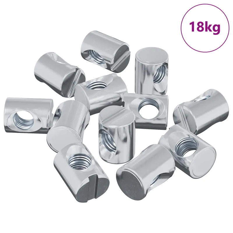Cilindrinė veržlė 3462 pcs Sidabro M6 x 13 mm Geležis