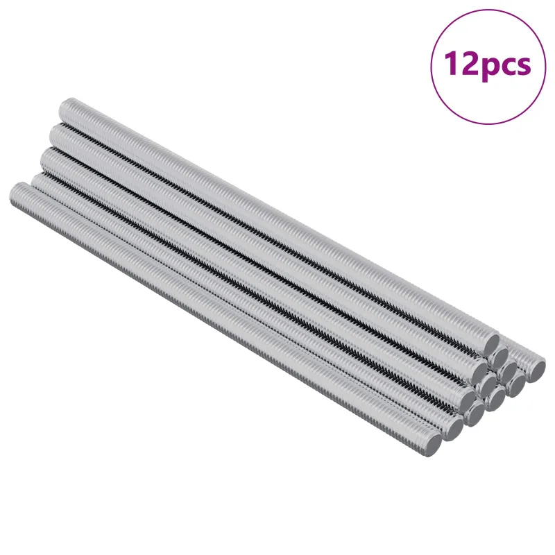 Vijakų strypai 12 pcs Sidabro M6 x 120 mm Metalas
