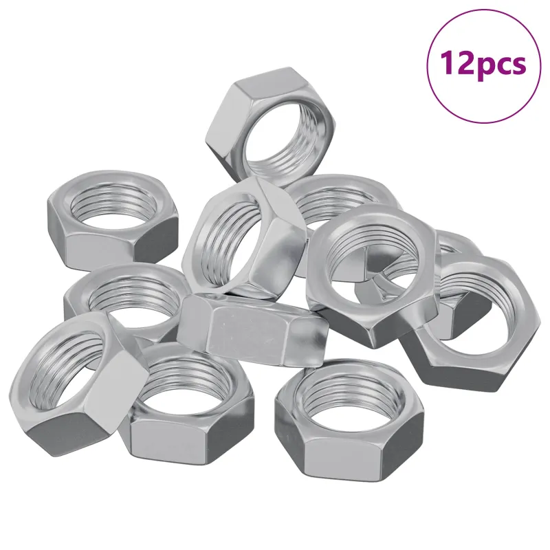 Hex veržlė 12 pcs Sidabro M6 Metalas