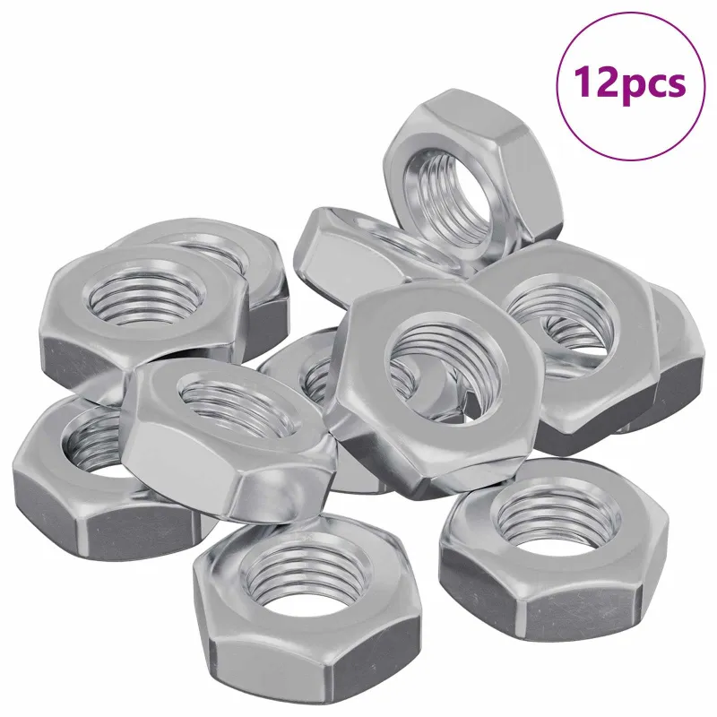 Hex veržlė 12 pcs Sidabro m8 Metalas