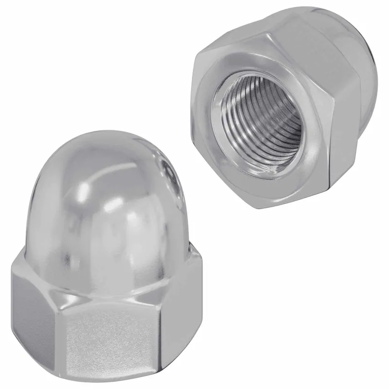 Hex gilių riešutai 2 pcs Sidabro m8 Metalas