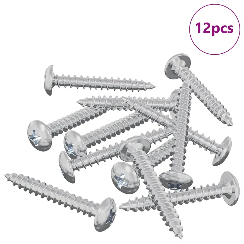 Mediniai varžtai 12 pcs Sidabro M4 x 28 mm Plienas