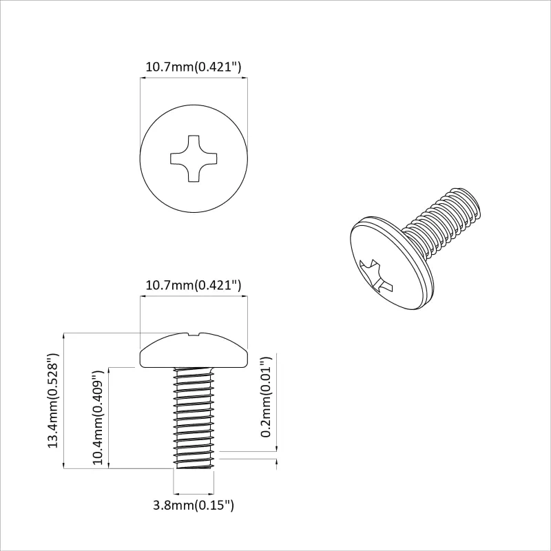 Vamzdiniai varžtai 8182 pcs Juoda M4 x 10 mm Geležis