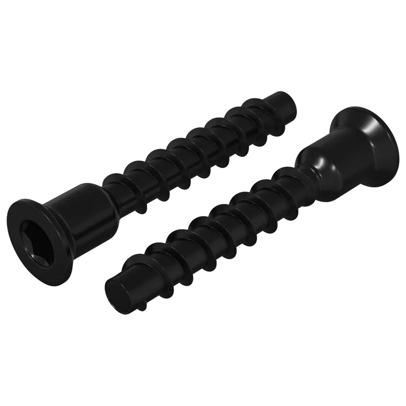 Lizdas su dangteliu varžtas 2 pcs Juoda 7 x 40 mm Geležis