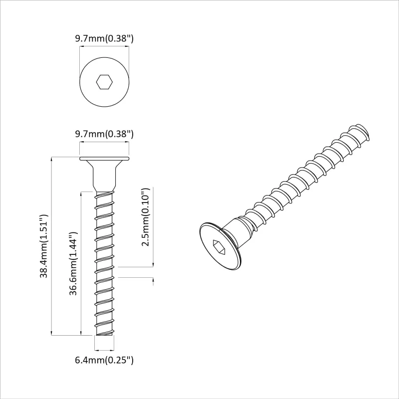 Lizdas su dangteliu varžtas 2 pcs Juoda 7 x 40 mm Geležis