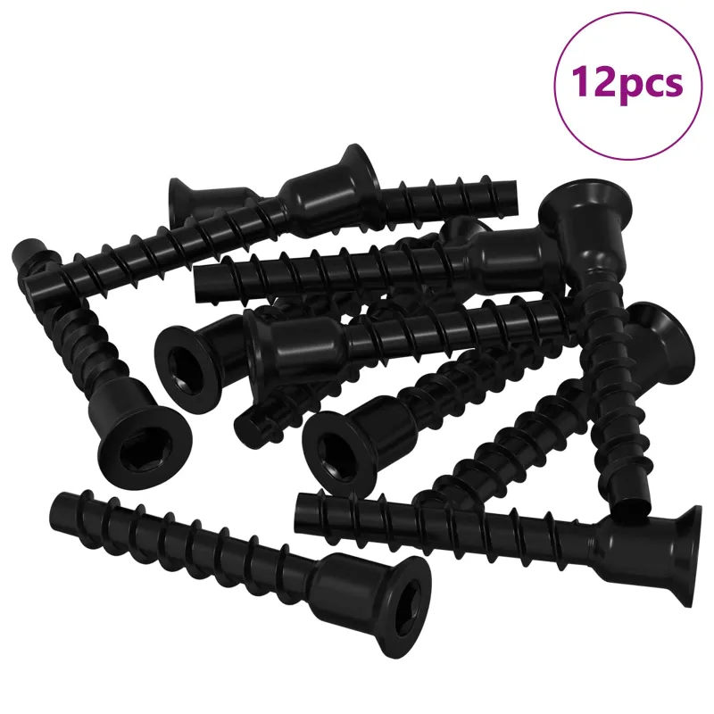 Lizdas su dangteliu varžtas 12 pcs Juoda 7 x 40 mm Geležis