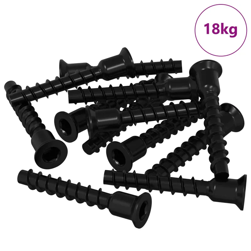 Lizdas su dangteliu varžtas 3072 pcs Juoda 7 x 40 mm Geležis