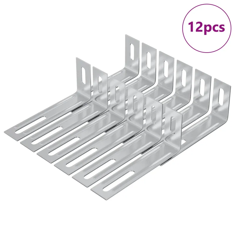 Anti Tip laikiklis 12 pcs Sidabro 74,5 x 15 x 32 mm Geležis