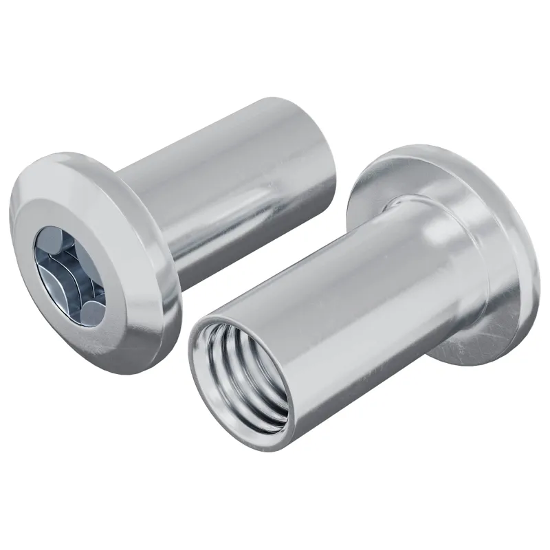 Užrakto veržlė 2 pcs Nikelio M6 x 15 mm Plienas