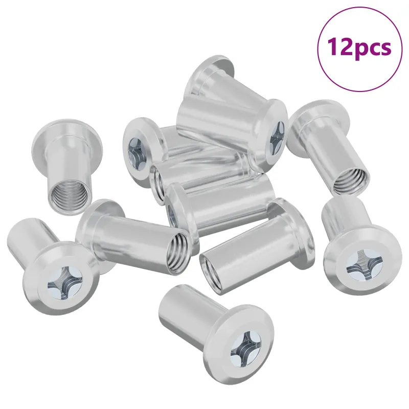 Užrakto veržlė 12 pcs Nikelio M6 x 15 mm Plienas