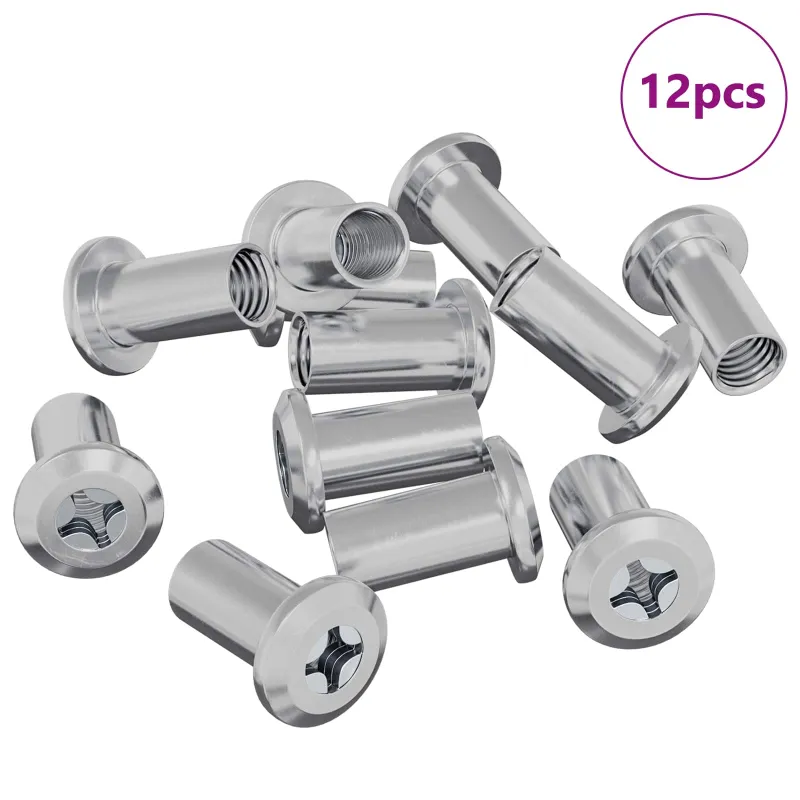 Užrakto veržlė 12 pcs Nikelio M6 x 25 mm Plienas