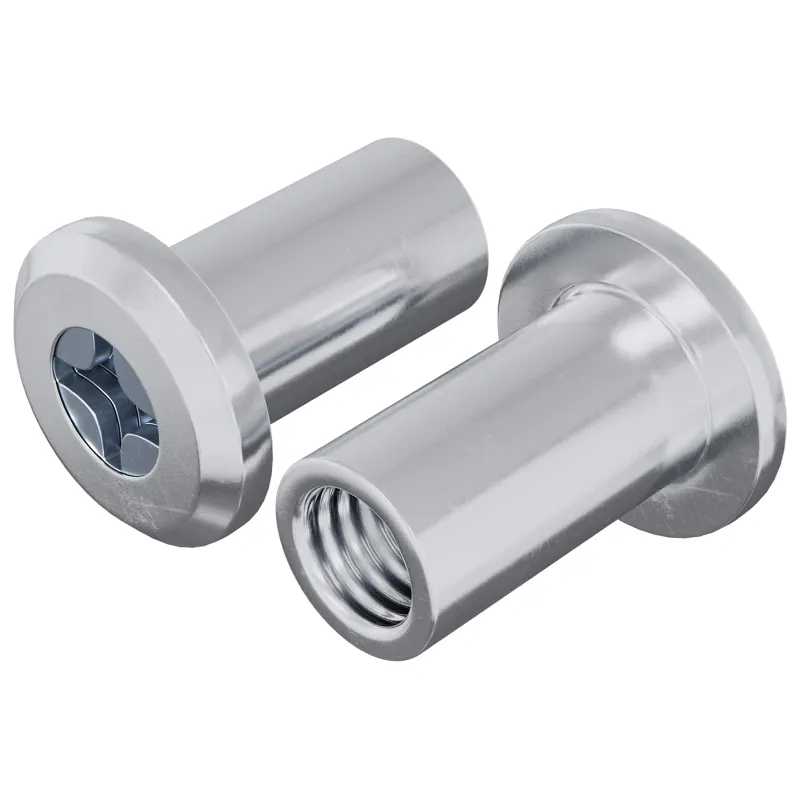 Užrakto veržlė 2 pcs Sidabro M6 x 15 mm Plienas