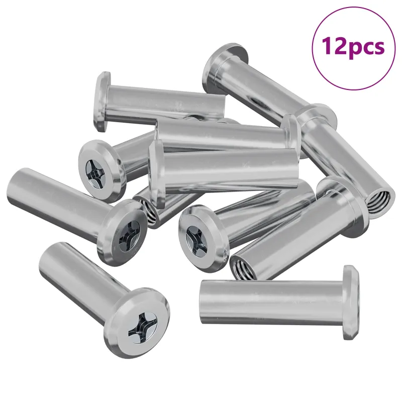 Užrakto veržlė 12 pcs Sidabro M6 x 25 mm Plienas