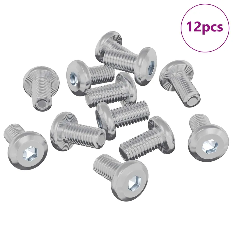 Užrakinimo varžtas Paprastas 12 pcs Sidabro M6 x 12 mm Plienas