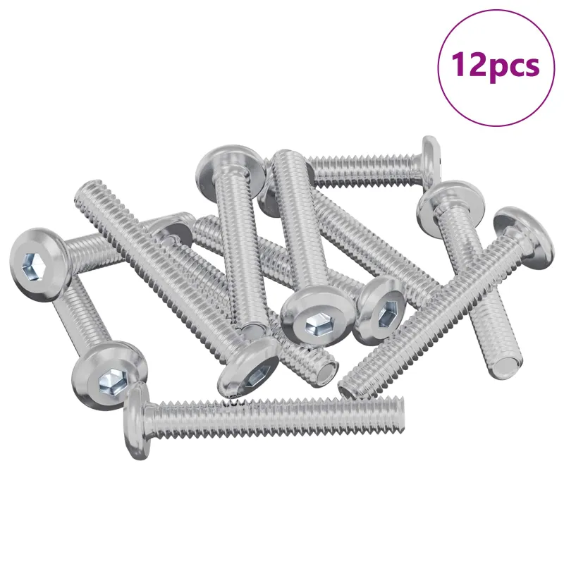 Užrakinimo varžtas Paprastas 12 pcs Sidabro M6 x 35 mm Plienas