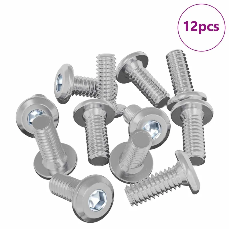 Galvos užrakto varžtas 12 pcs Sidabro M6 x 15 mm Plienas
