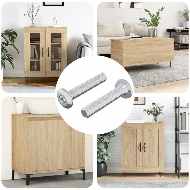 Galvos užrakto varžtas 2 pcs Sidabro M6 x 30 mm Plienas