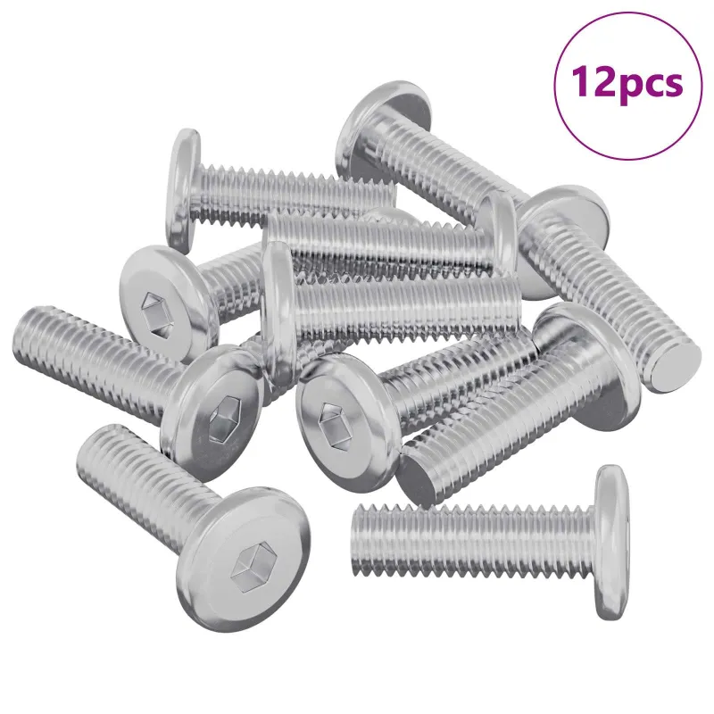Varžtas 12 pcs Sidabro 8 x 25 mm Plienas