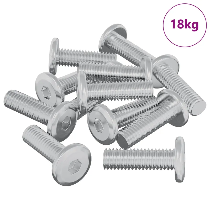 Varžtas 1593 pcs Sidabro 8 x 25 mm Plienas