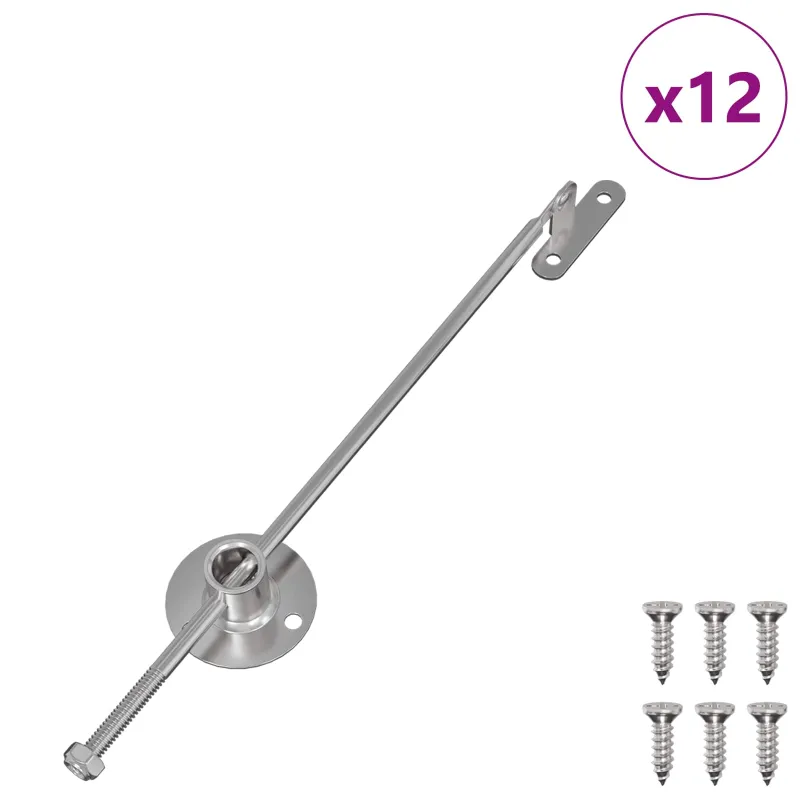 Trūkčiojimo svirtis 12 pcs Sidabro 190 mm Metalas